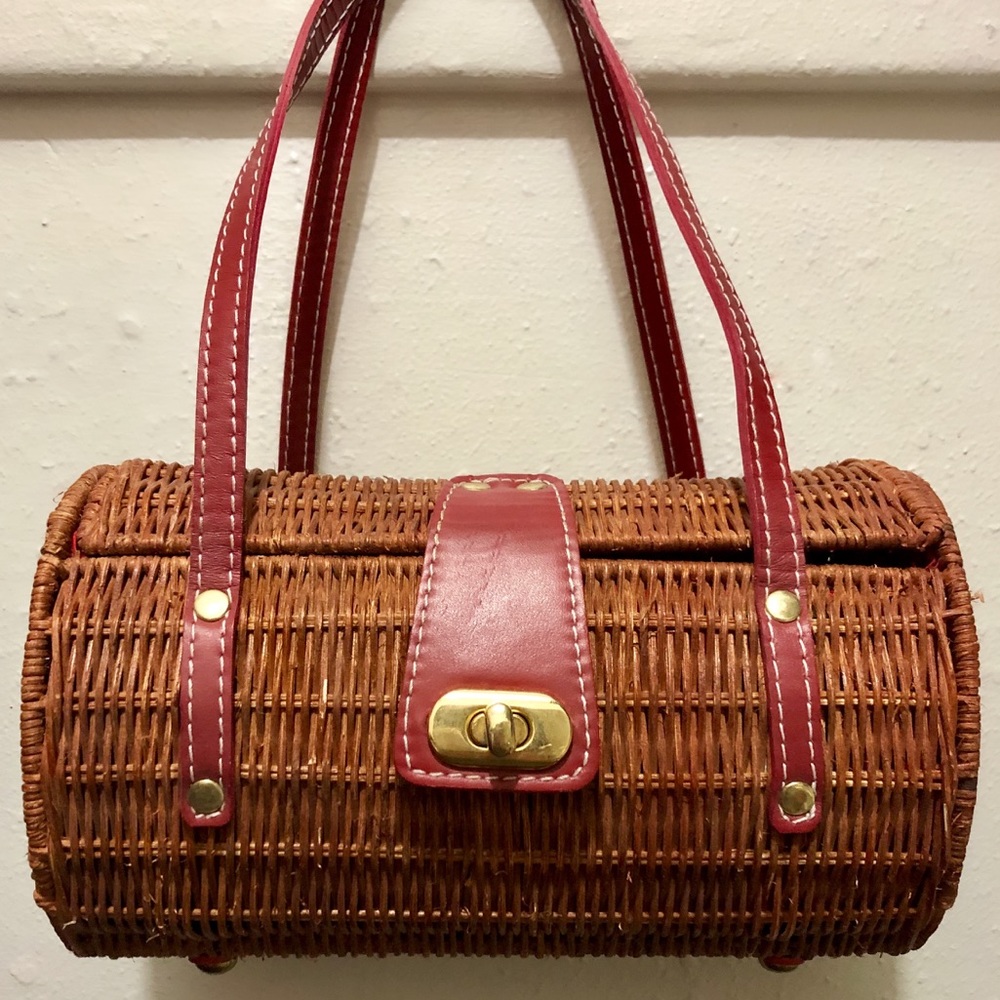 ✨Sale✨ Kate Landry Straw Cylindrical Handbag